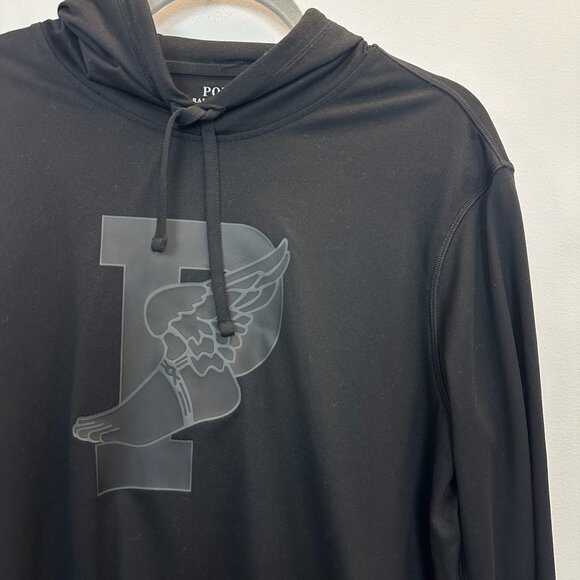 Polo Ralph Lauren P Wing Performance Black Hooded Long Sleeve T Shirt Medium - Picture 5 of 16